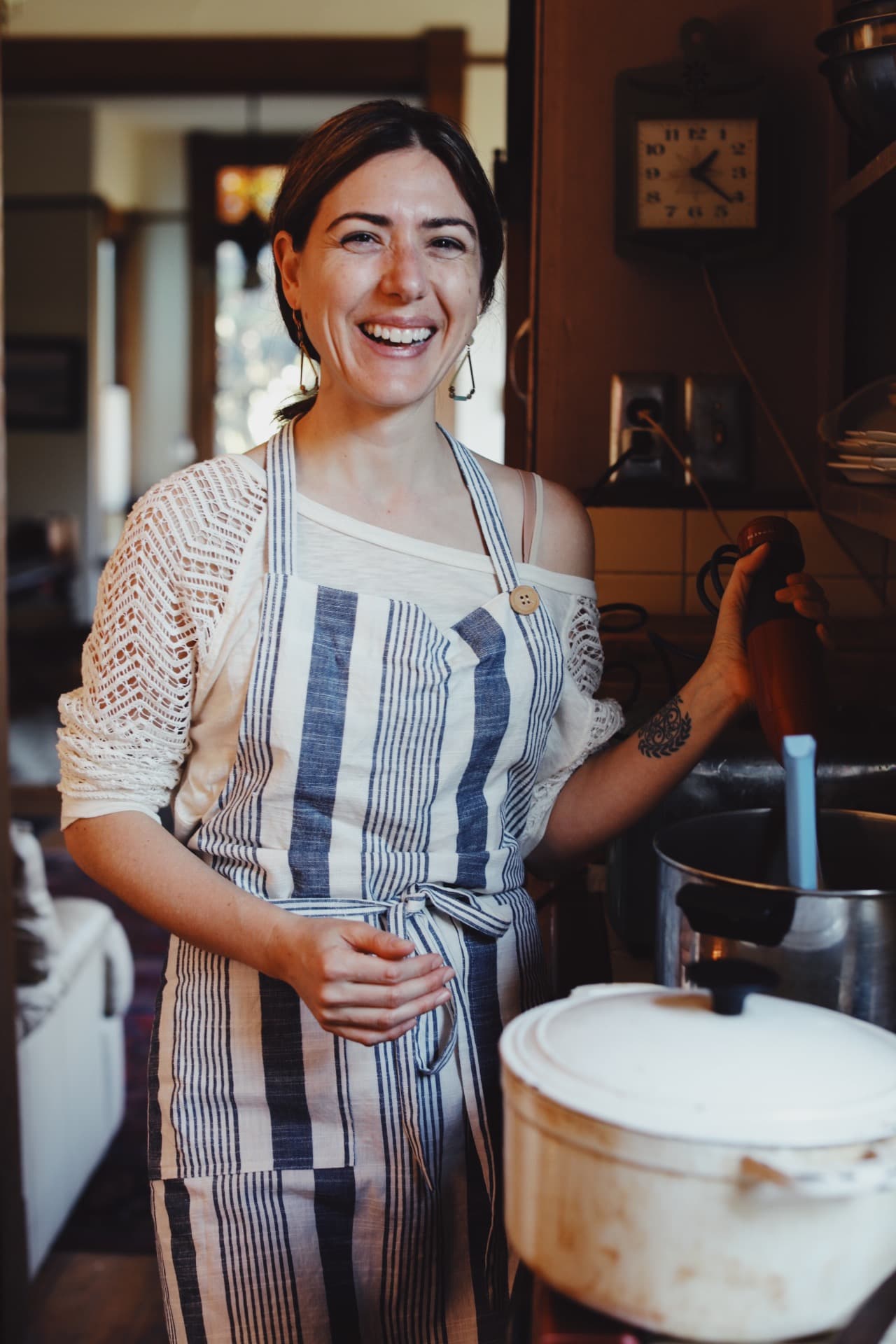 Cory Starbird cooking in her kitchen